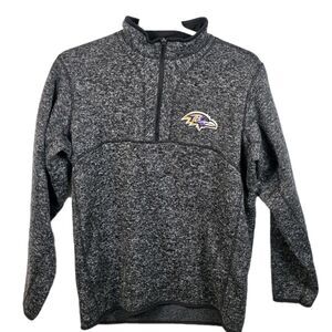 Antigua Men's XL Gray‎ Baltimore Ravens 1/4-Zip Pullover Jacket